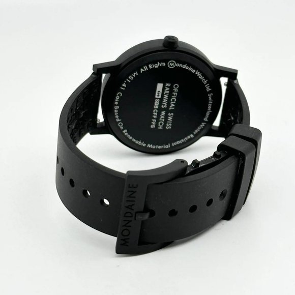 Mondaine Essence 32mm Black Steel Case Black Dial Mens Quartz Watch MS1.41120.RB - Picture 3 of 3